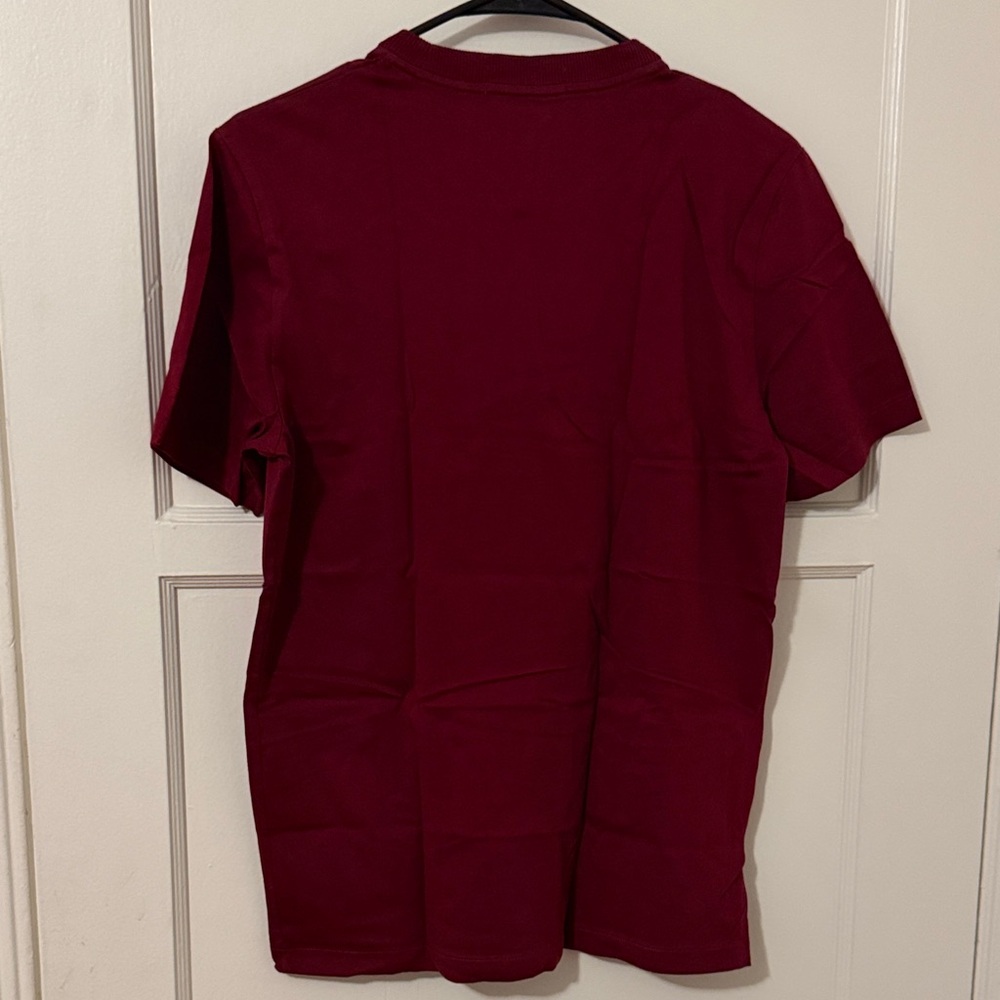 Fred Perry Men's Deep Red Short Sleeve Tee - Picture 2 of 4